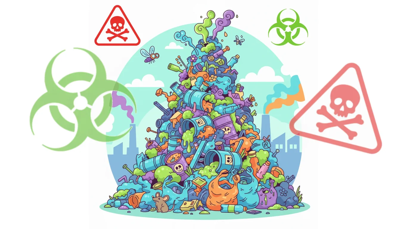 Ilustrasi tumpukan limbah berbahaya
