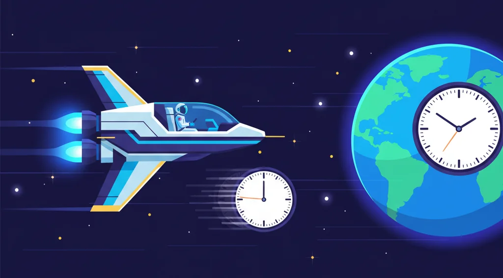 Conceptual illustration depicting time dilation