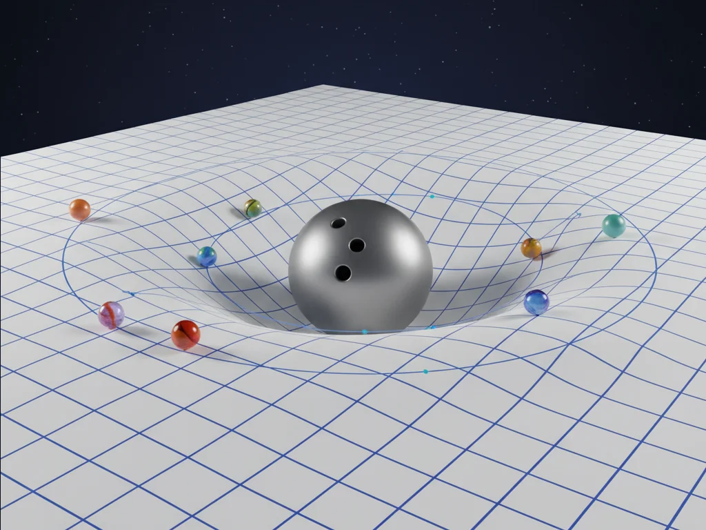 A conceptual illustration of gravity as space-time curvature